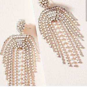 NWT Waterfall drop earrings crystal, beaded Anthro
